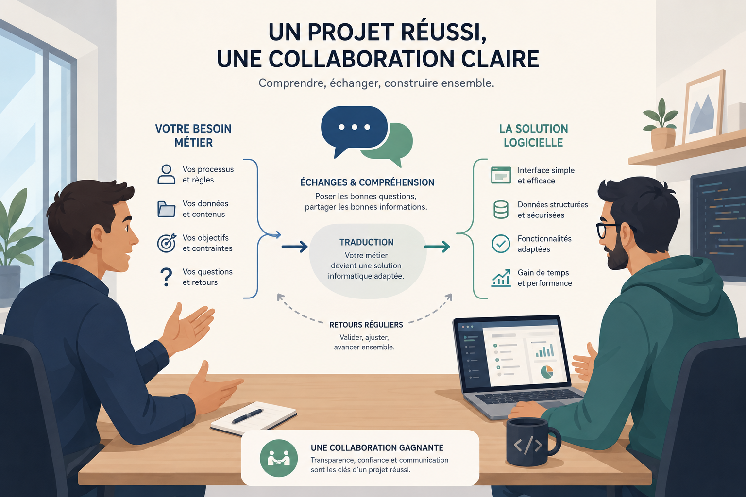 Travailler avec un développeur : comment faire pour que le projet se passe au mieux ?